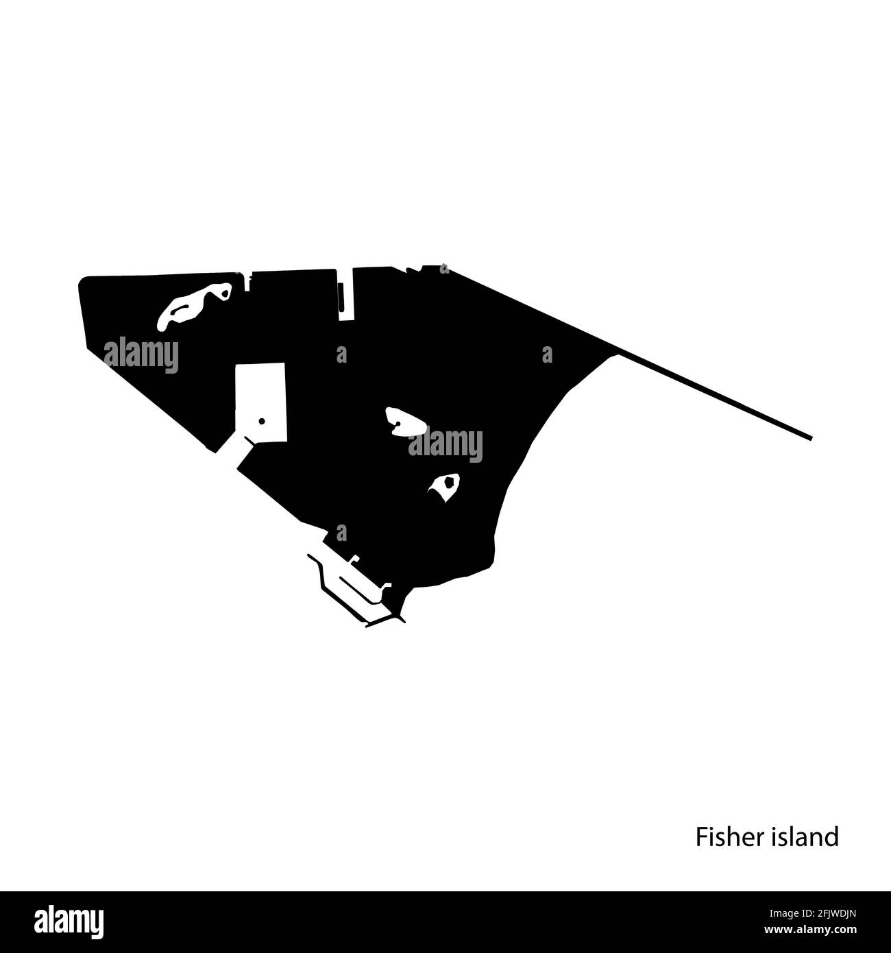High detailed vector map Fisher - High Detailed Vector Map Fisher Island 2FJWDJN 