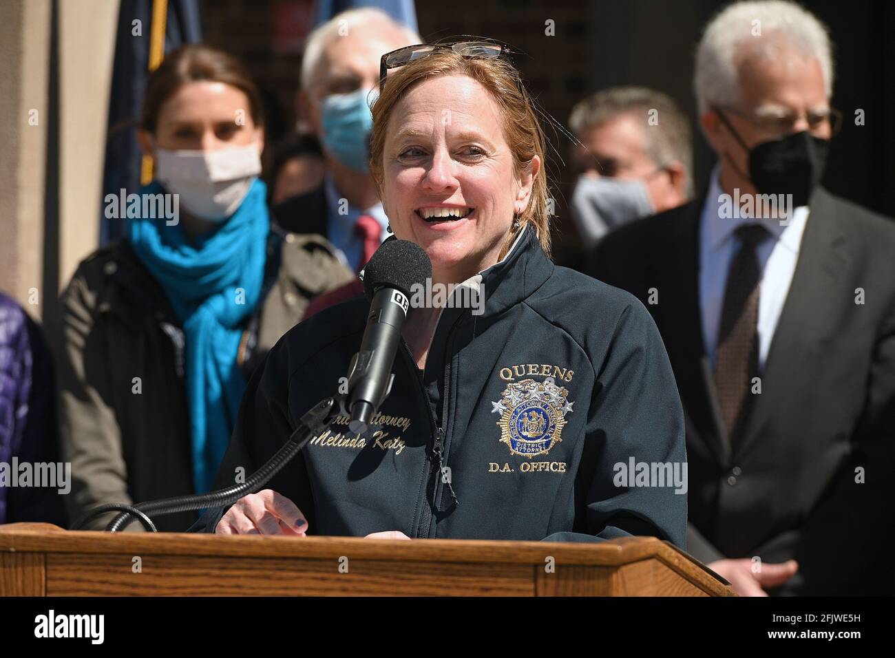 Queens County District Attorney Melinda Katz Speaks At A Ceremony ...