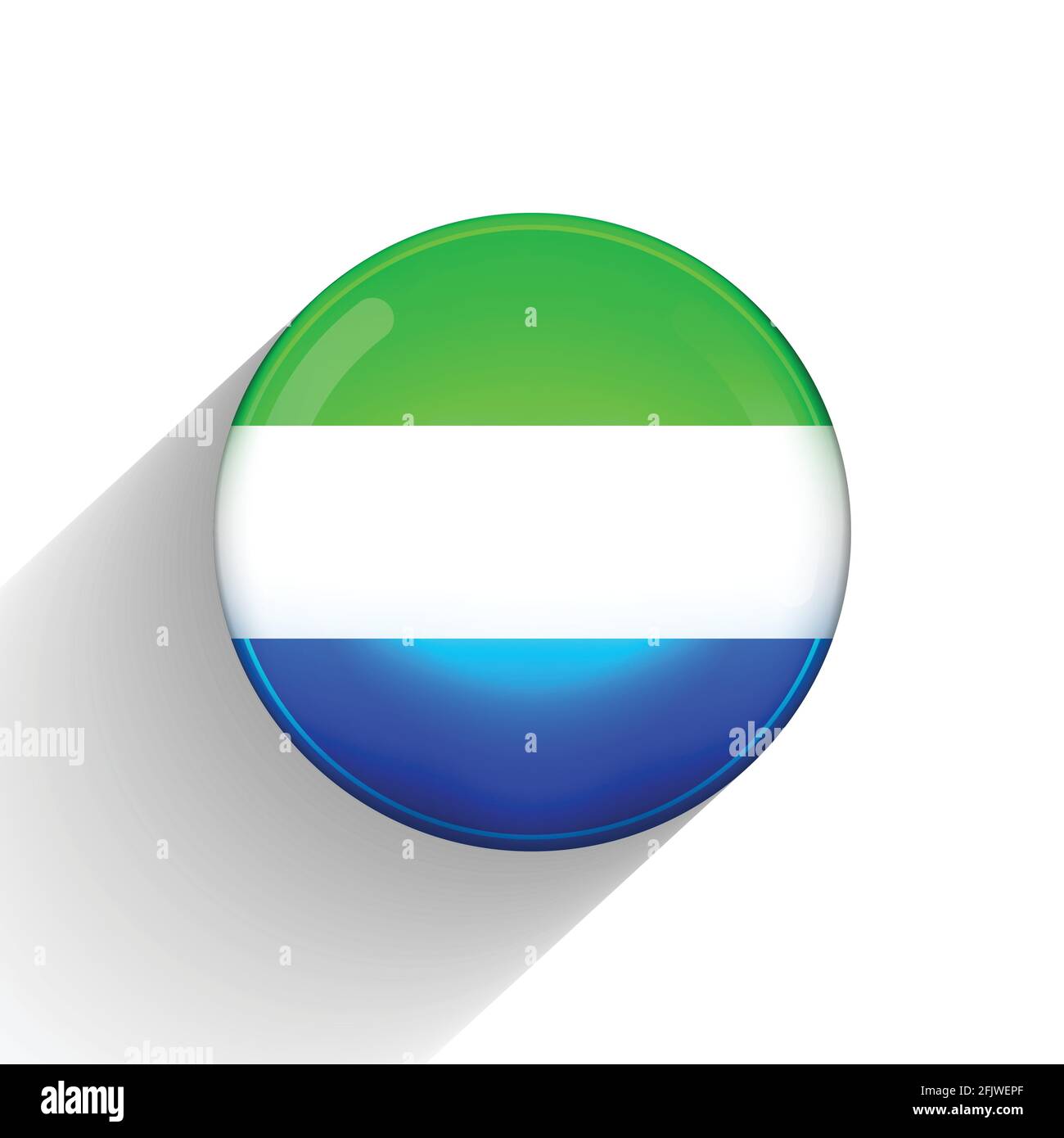 Glass light ball with flag of Sierra Leone. Round sphere, template icon ...