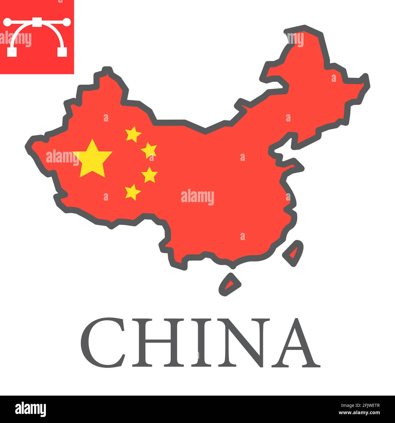Map Of China Flag