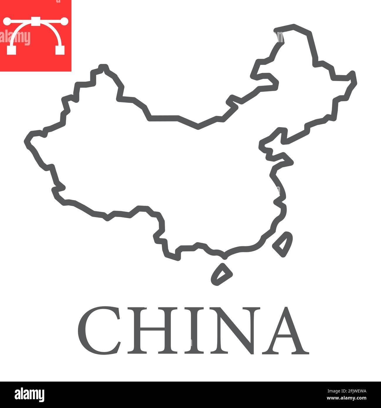 Map of China line icon Stock Vector Image & Art Alamy