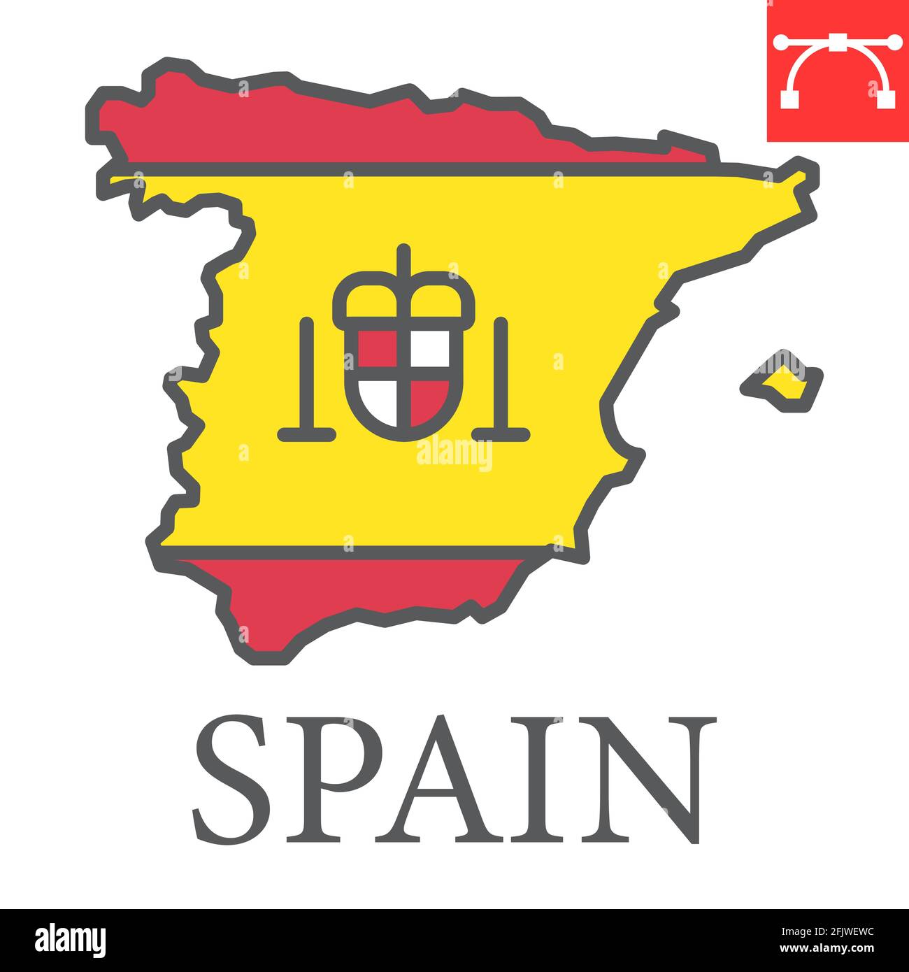 Map of Spain flag color line icon Stock Vector Image & Art - Alamy