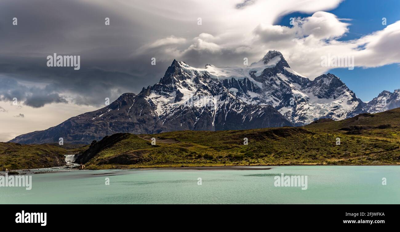 Pehoe Lake, Torres del Paine National Park, in Chile, South America Stock Photo