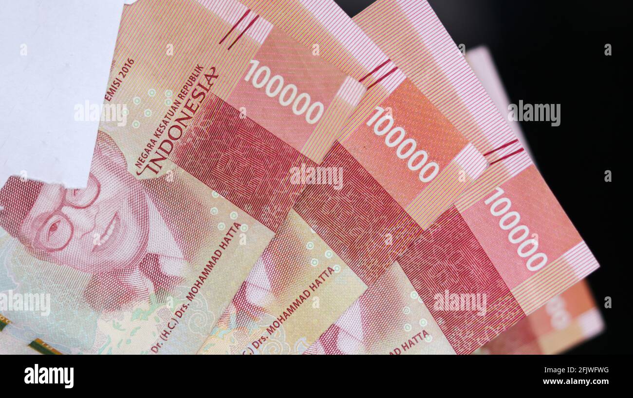 Indonesia currency IDR Rupiah One hundred thousand rupiah Stock