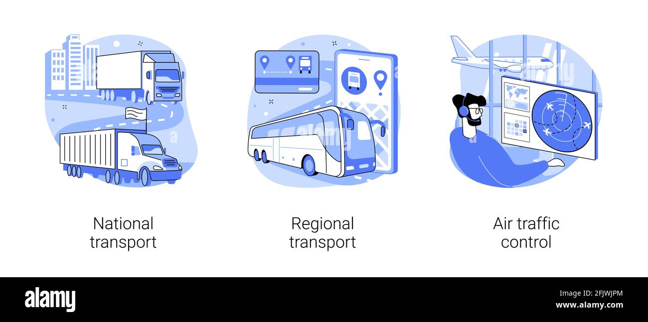 Transportation system abstract concept vector illustrations. Stock Vector