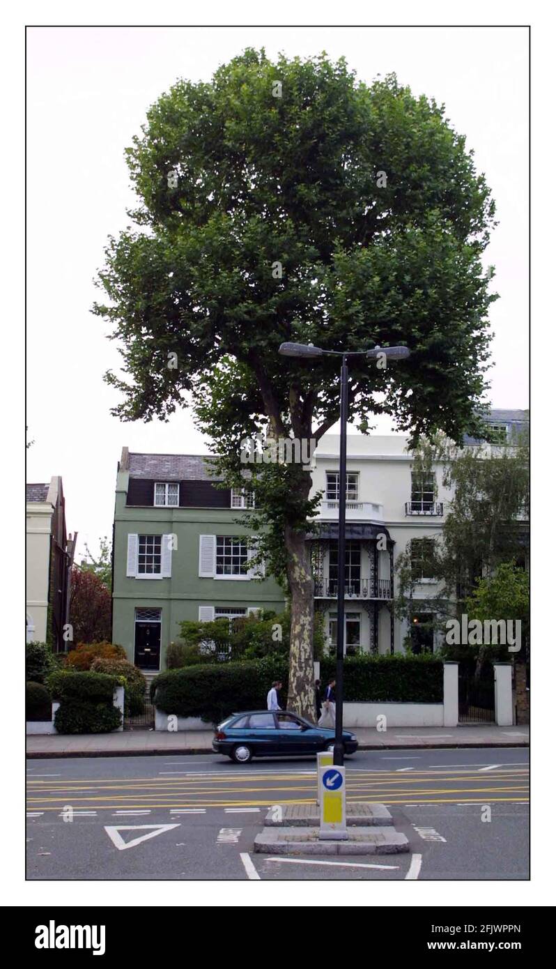 P.D. James home on Holland Park Avenue (green one)pic David Sandison 27/8/2002 Stock Photo
