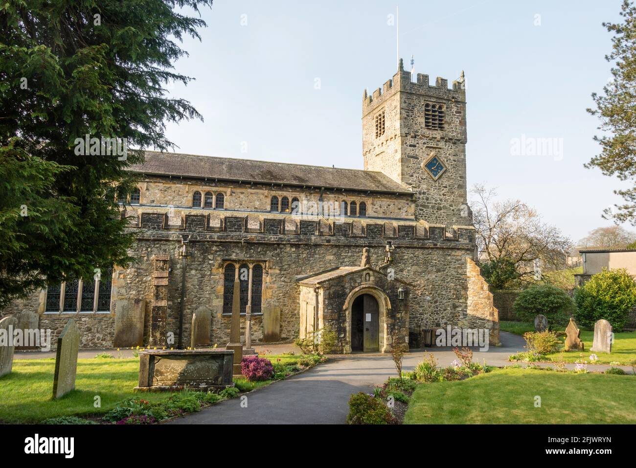 The church of St Andrew in Sedburgh, Cumbria, England UK Stock Photo