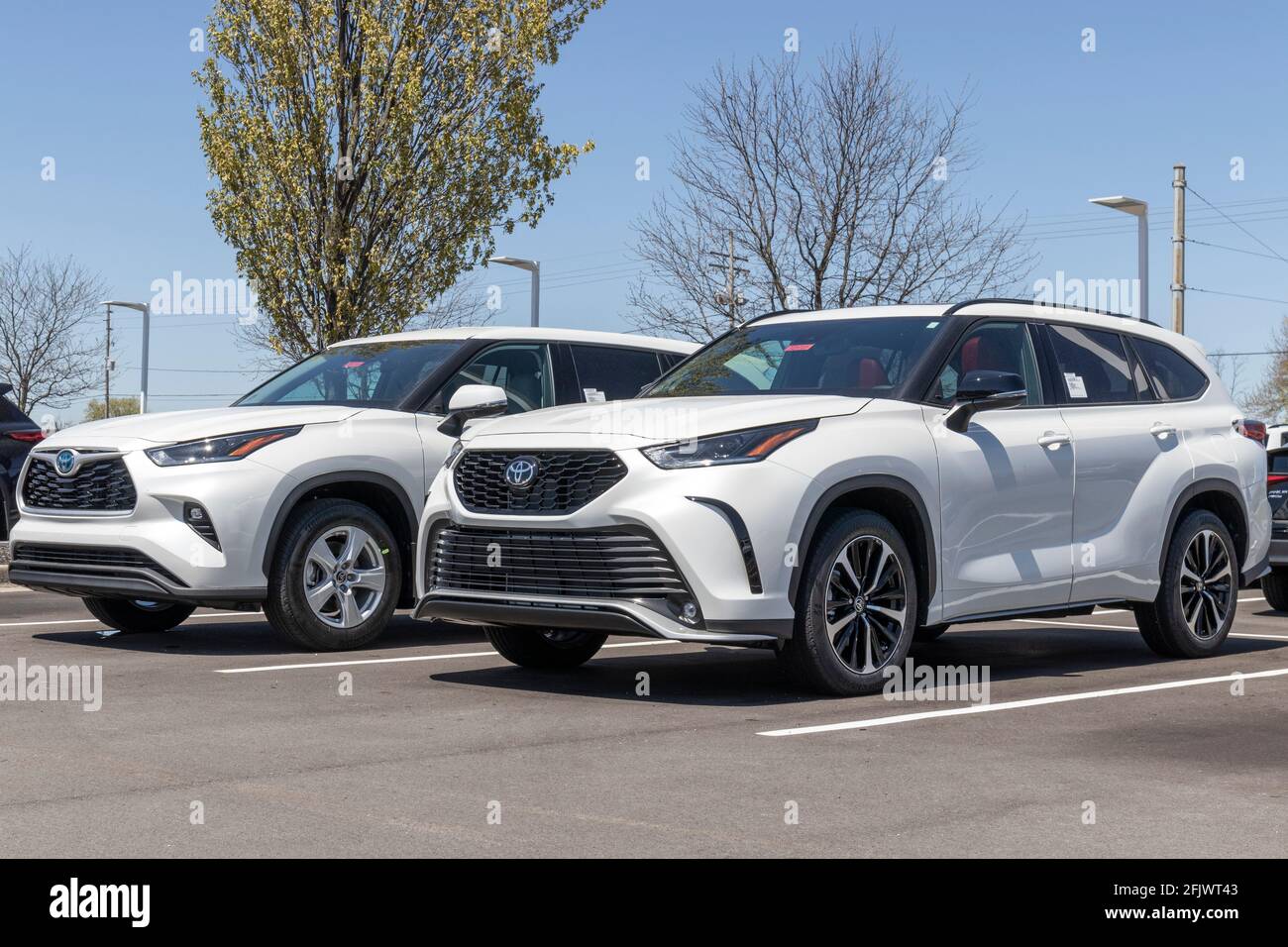 Avon Circa April 2021 Toyota Highlander display. Toyota is a popular
