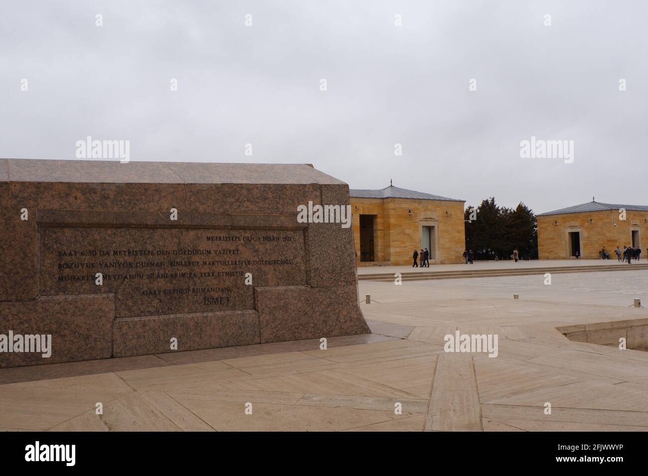 Tomb of Ismet Inonu that his letter to Ataturk written on it located at Anıtkabir (Atatürk's Mausoleum) - Ankara Stock Photo