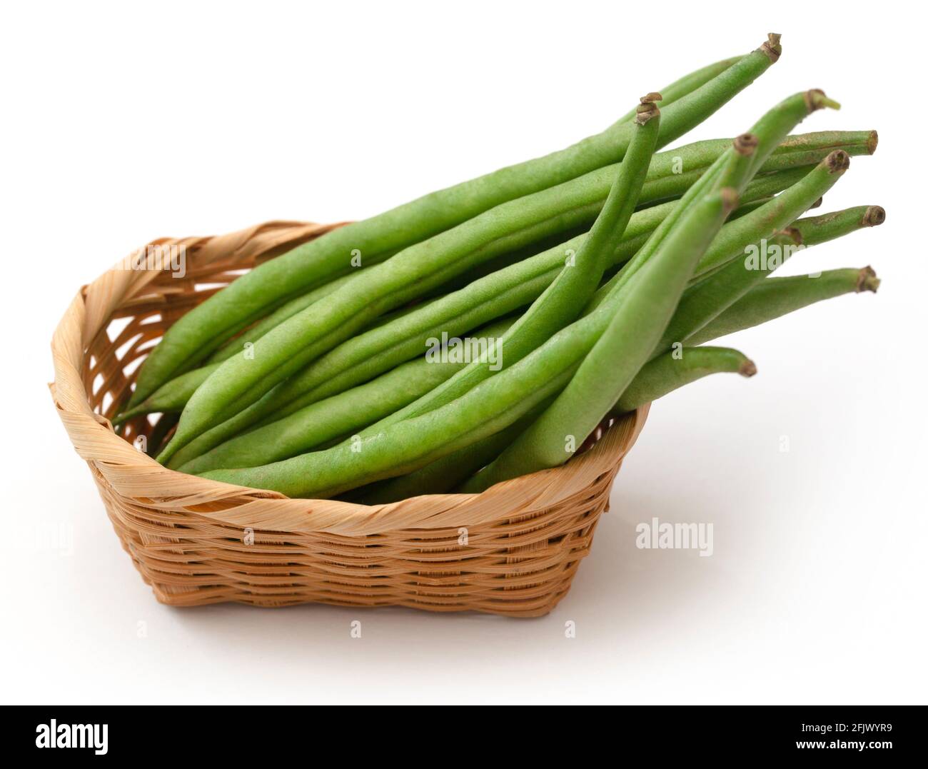 French beans over white background Stock Photo Alamy
