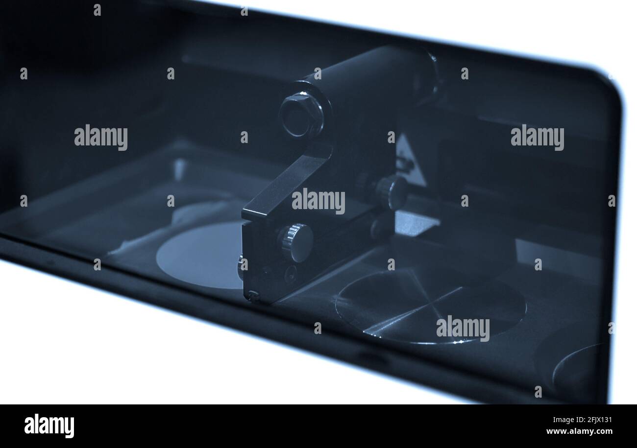 Working chamber Desktop Laser sintering machine metal, DMLS technology. Stock Photo