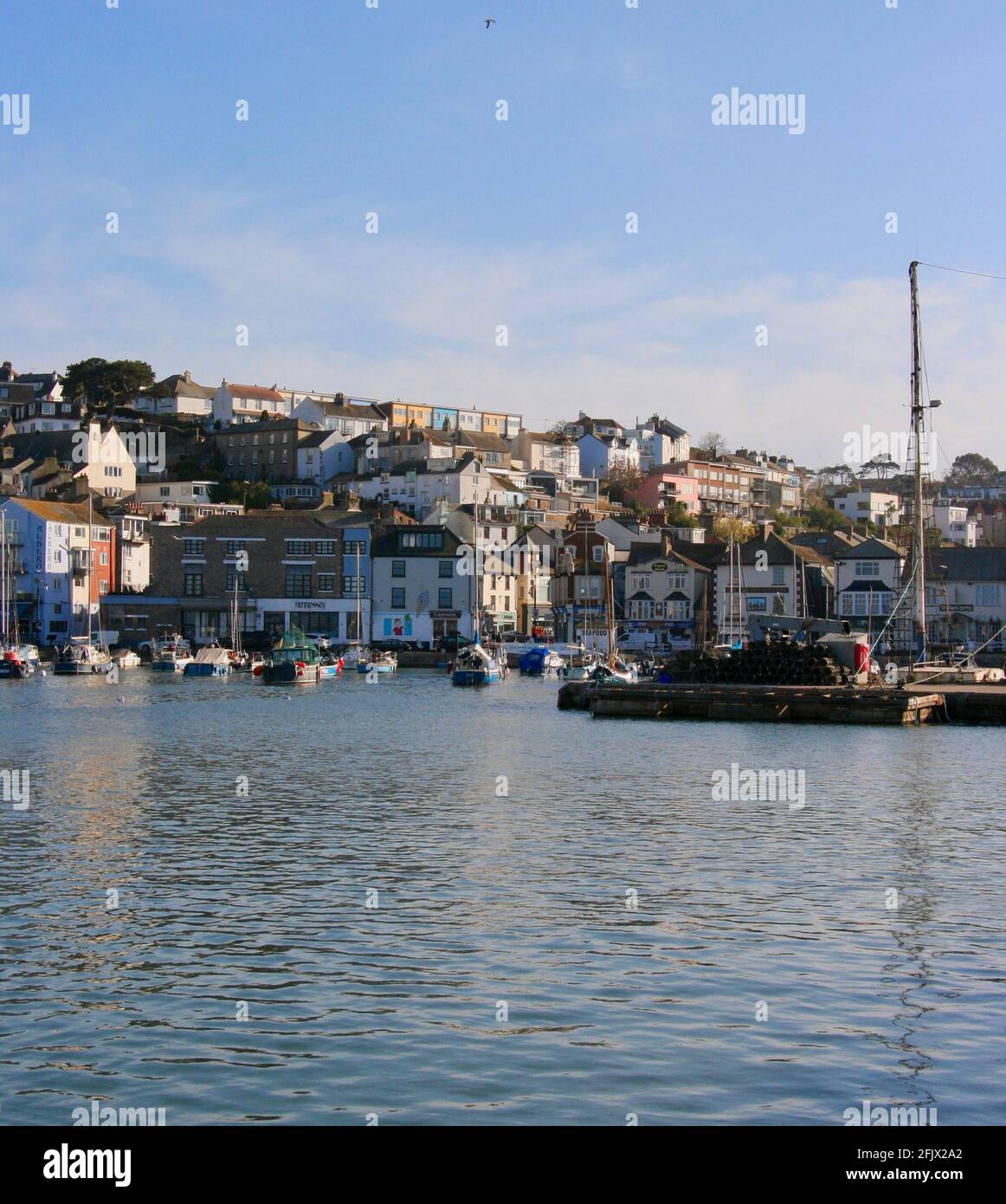 Colourful houses in the Brixham Harbour region, Devon Stock Photo Alamy