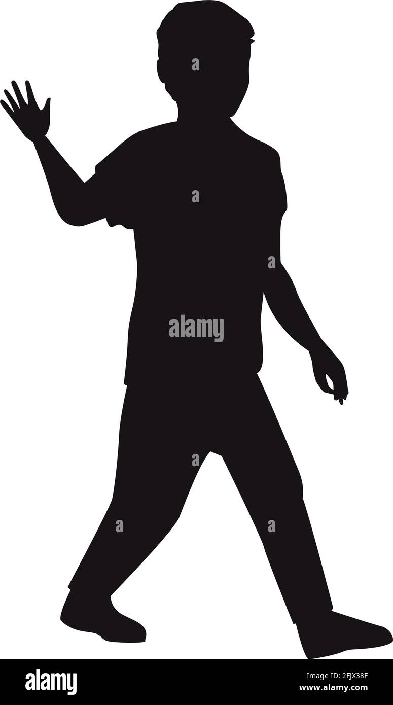 boy walking silhouette Stock Vector Image & Art - Alamy