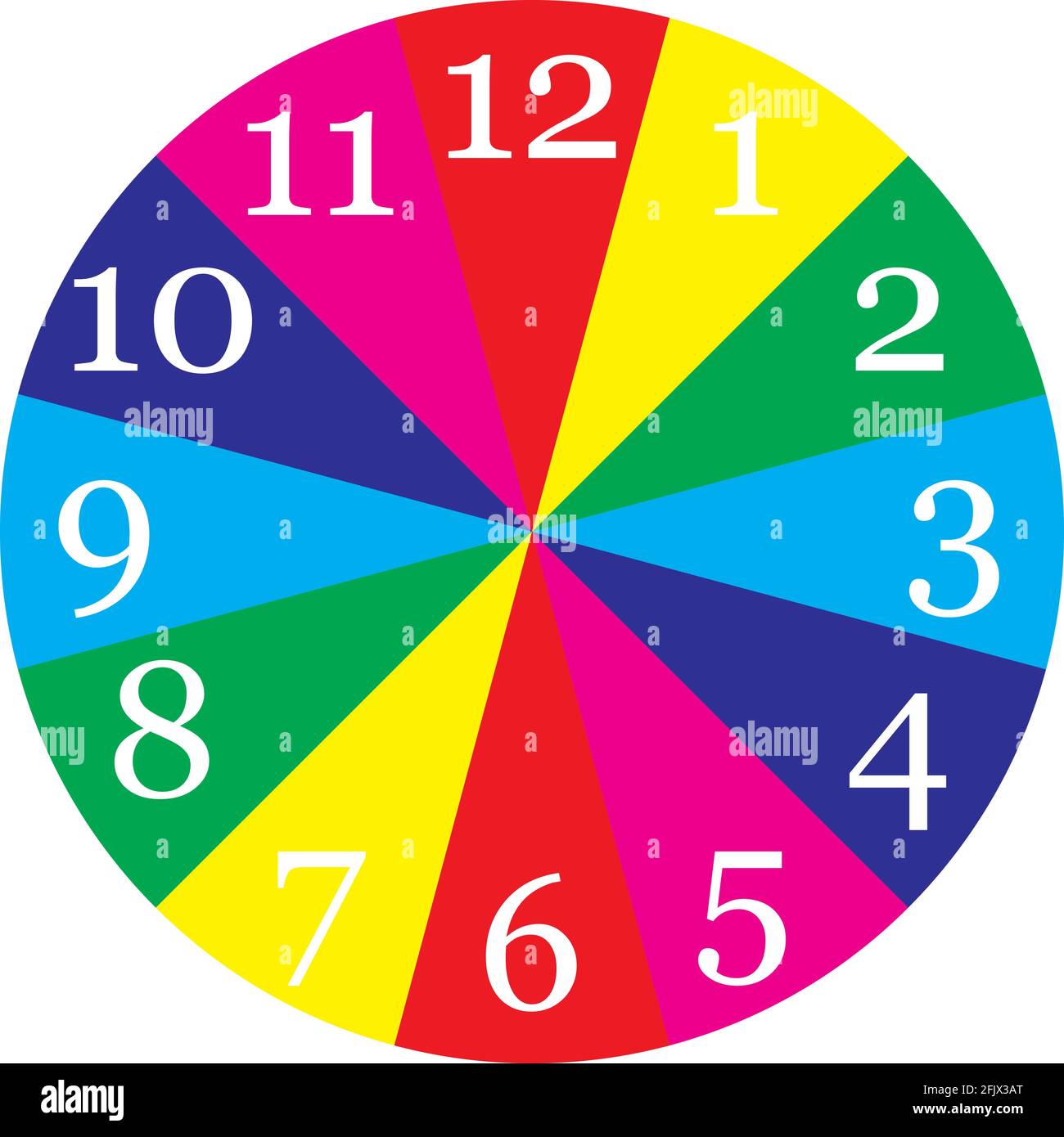 clock dial color swatches yellow green cyan blue magenta red transparent  hour space designer cut Stock Vector Image & Art - Alamy