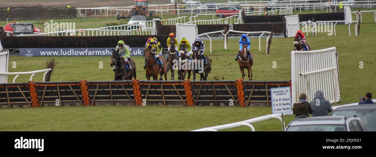 Ludlow Horse Racing meeting, National Hunt racing Stock Photo Alamy