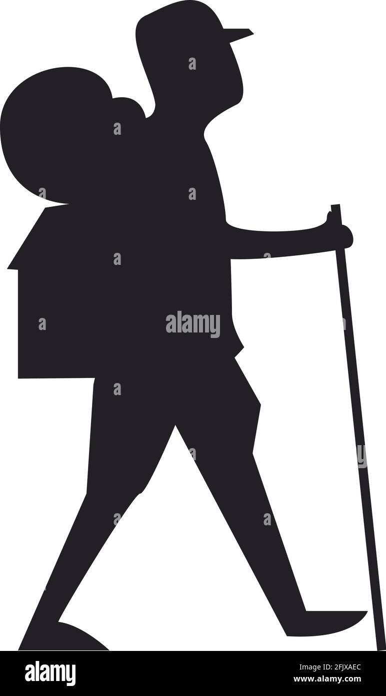 scout walker silhouette Stock Vector