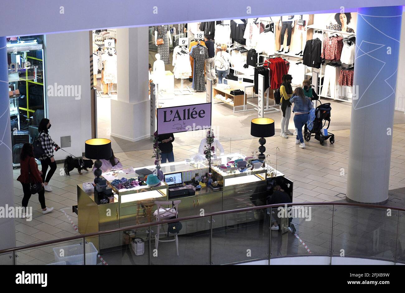 Sliema, Malta. 26th Apr, 2021. People are seen in a shopping mall in