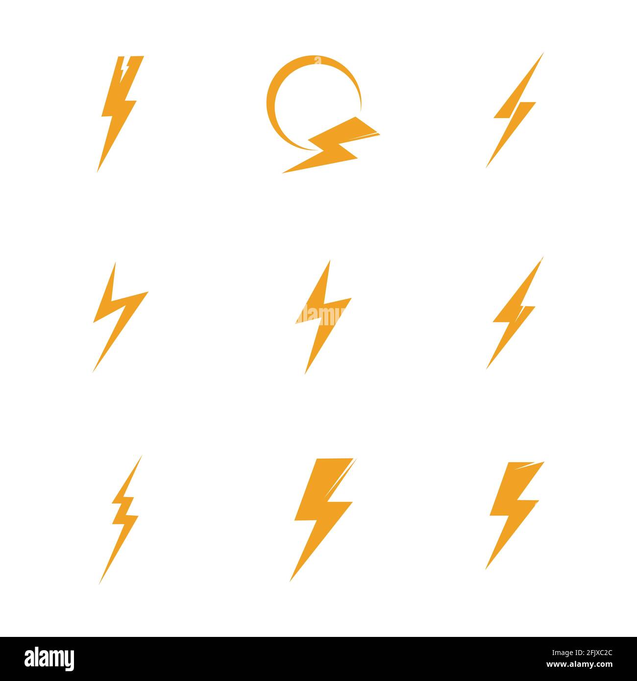 Lightning bolt icon logo set creative vector illustration Stock Vector