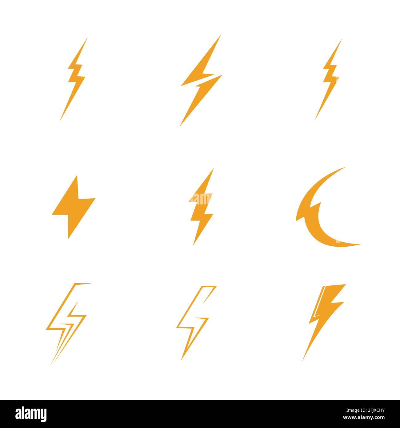Lightning bolt icon logo set  creative vector illustration Stock Vector
