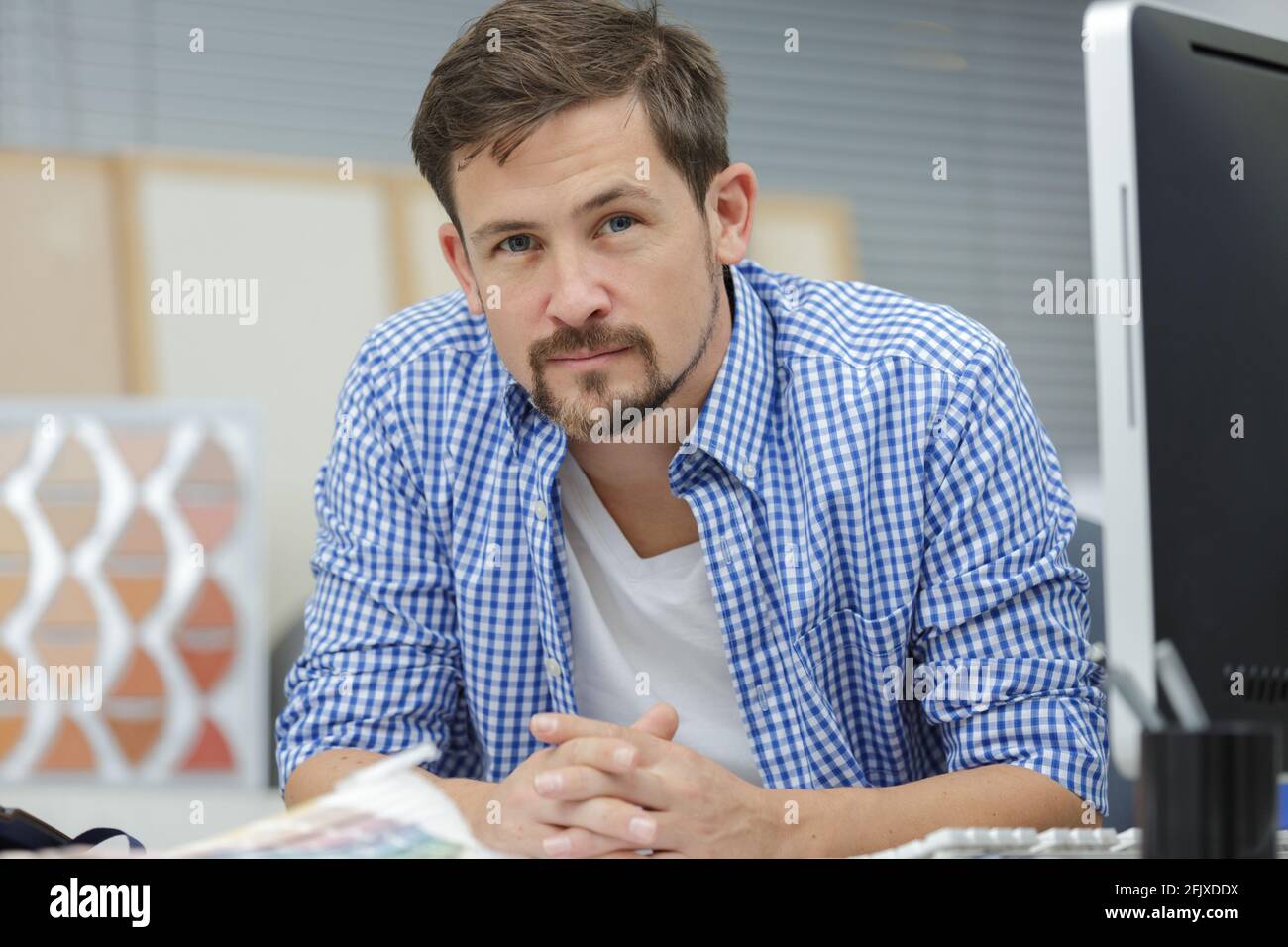 a sales manager selling concept Stock Photo