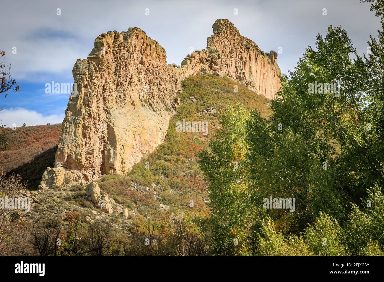 The Great Dikes rock formations in the Spanish Peaks of Colorado, USA Stock Photo