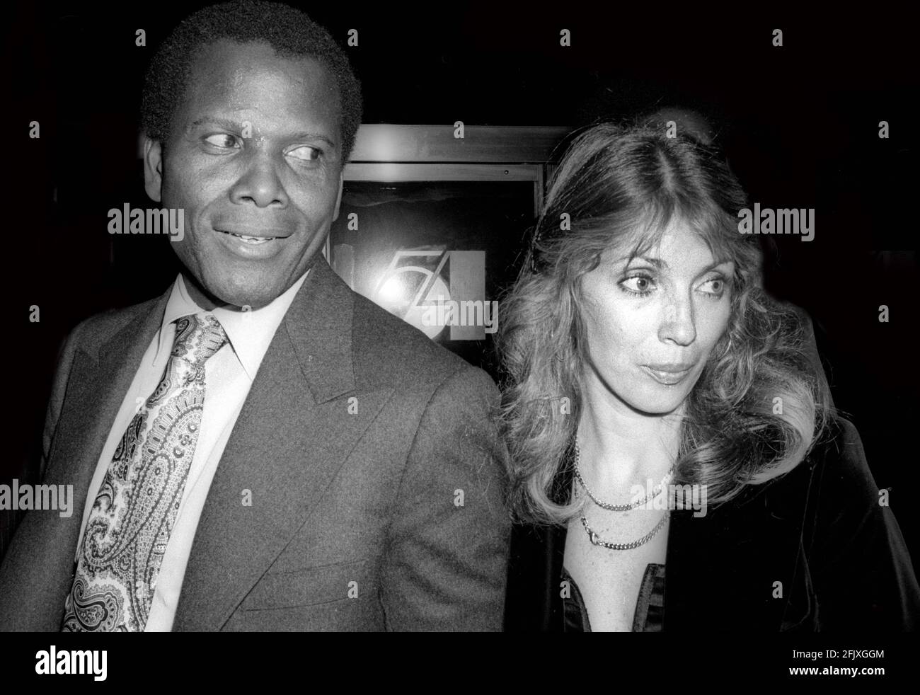 Sidney Poitier and wife Joanna Shimkus 1977, Photo by Adam Scull-PHOTOlink.net Stock Photo