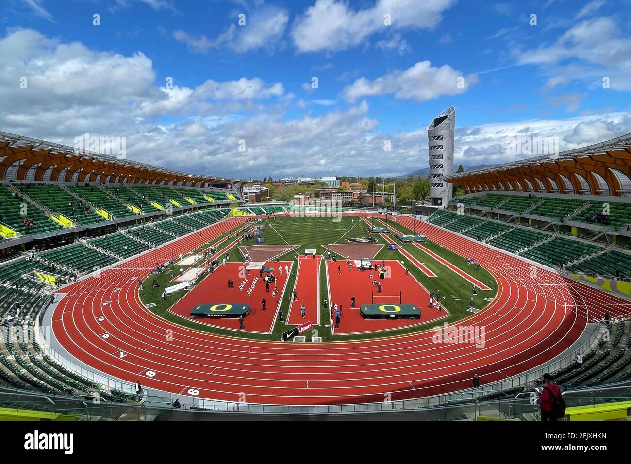 Eugene, United States. 24th Apr, 2021. A general view of Hayward Field
