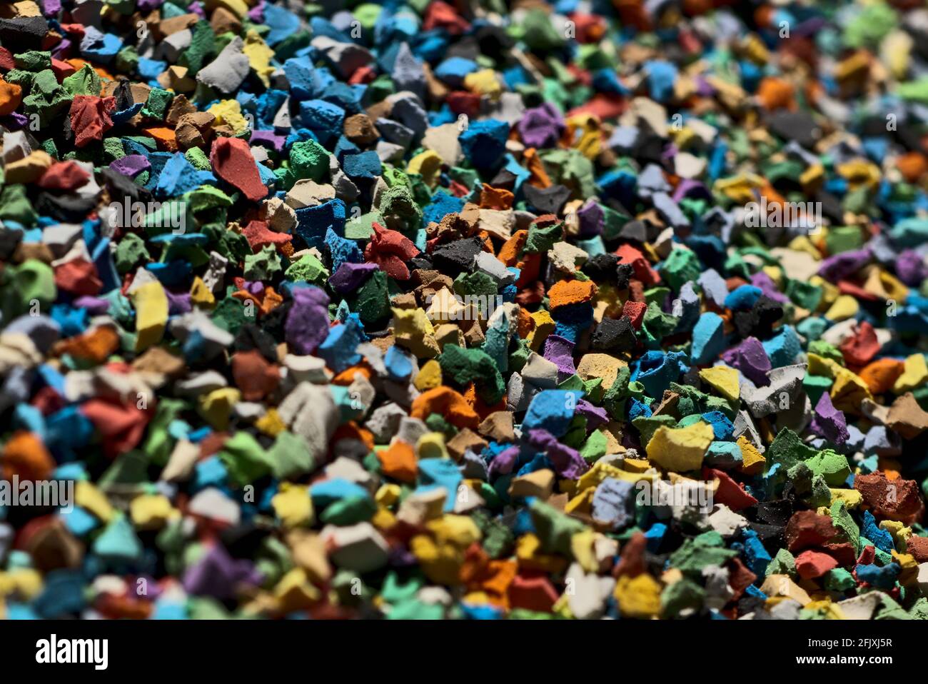 Plastic polyurethane grains particles, polymer polymeric plastics background Stock Photo