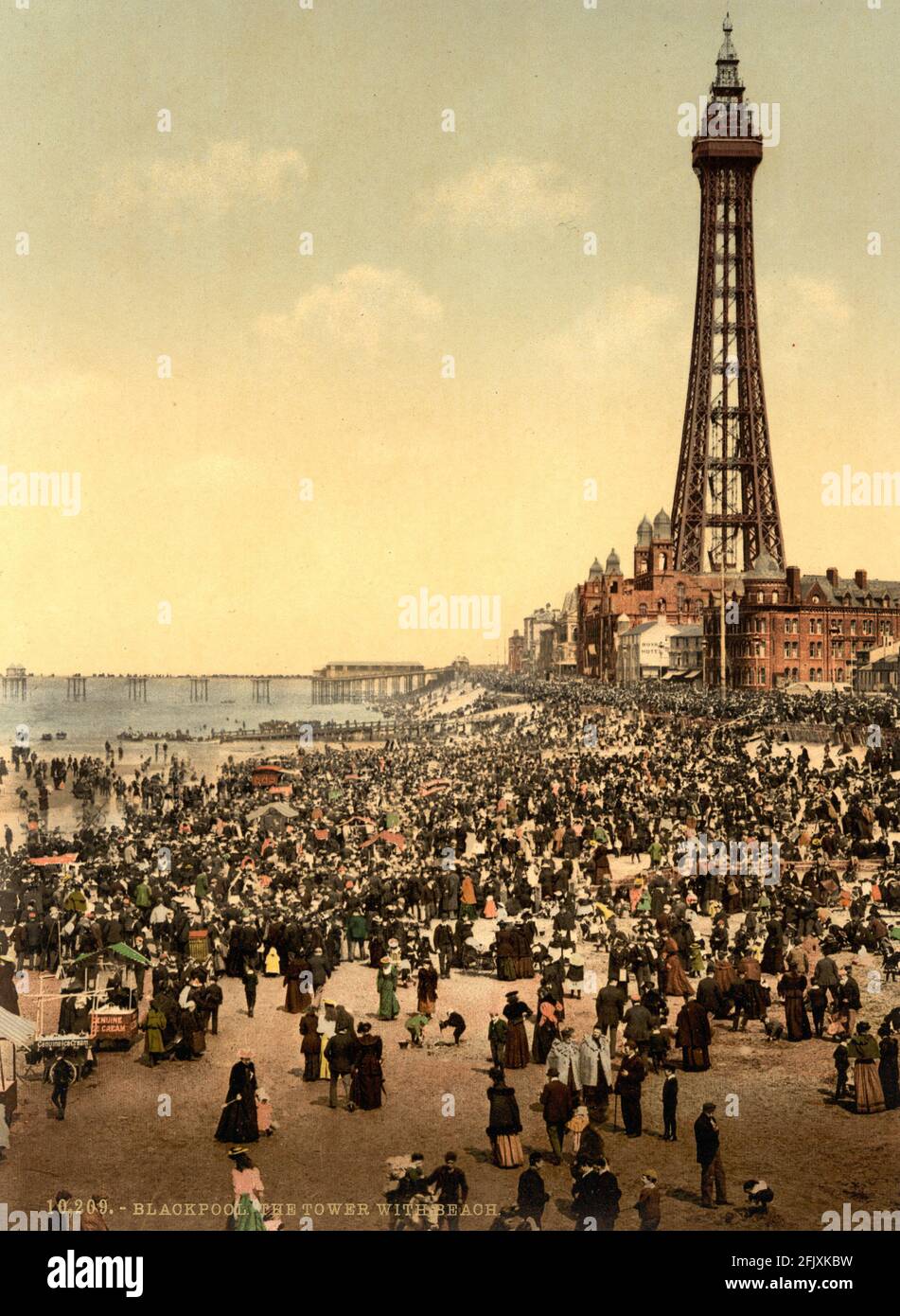 The seaside resort of Blackpool in Lancashire circa 1890-1900 Stock Photo