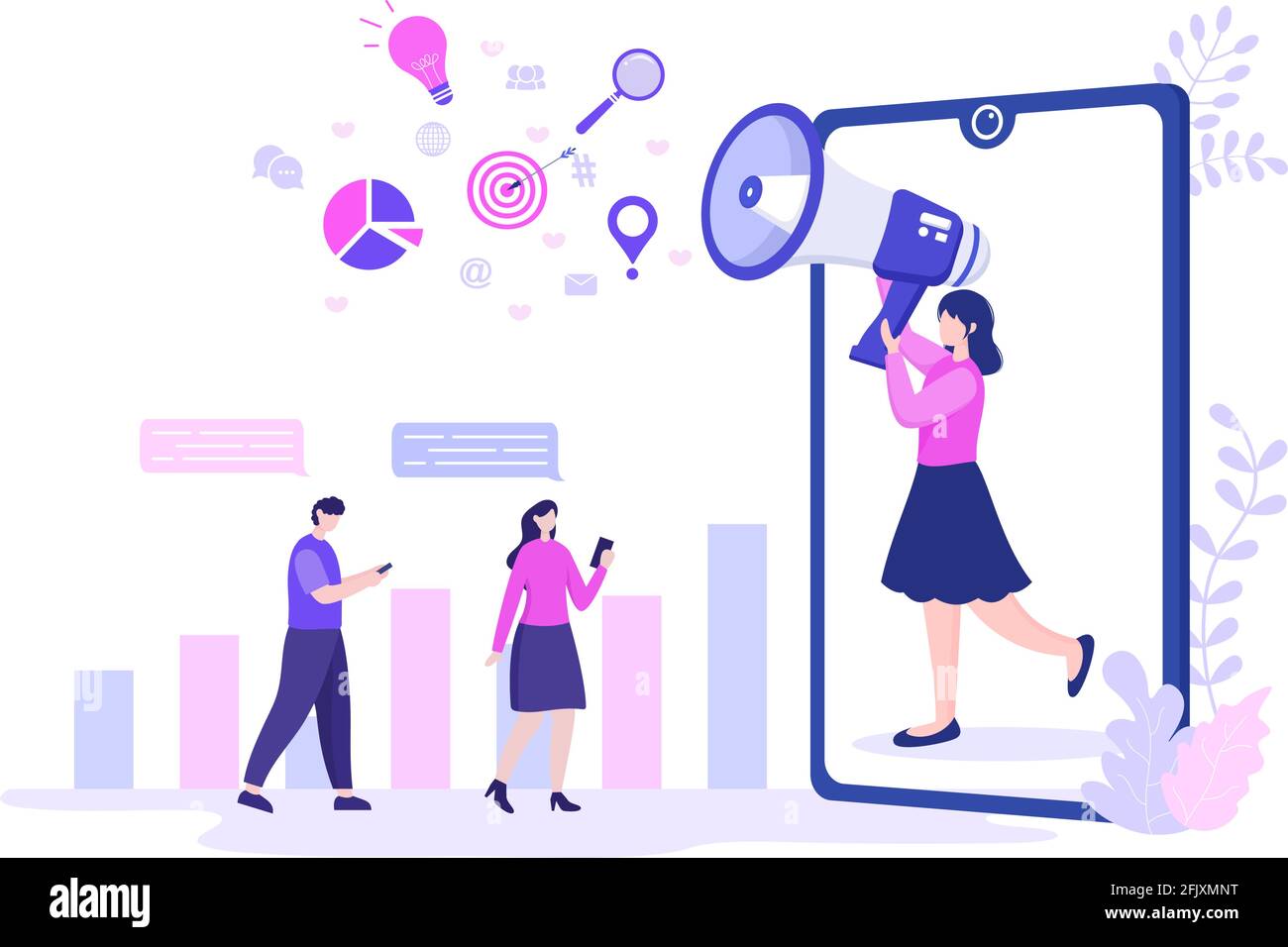 SEO Optimization Vector Illustration To Search Engine, App Development ...