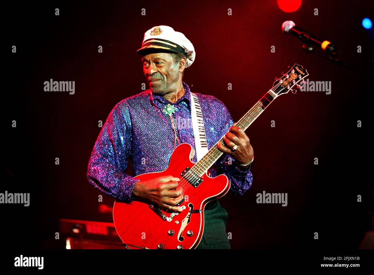 CHUCK BERRY WHO PLAYED AT THE LONDON ARENA, July 2000 as did JERRY LEE LEWIS AND LITTLE RICHARD.   11/7/2000 Stock Photo