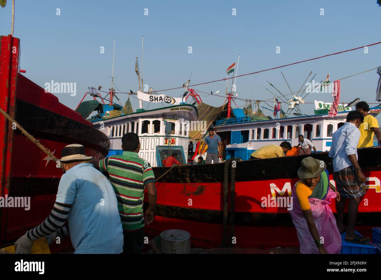 'Mangalore, Karnataka  India- 04012021:High resolution image of Mangalore harbour,India. Stock Photo