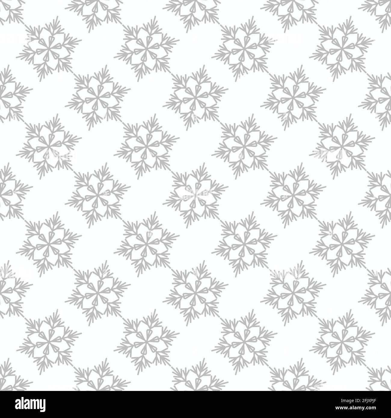 Winter seamless pattern with grey snowflakes on white background ...