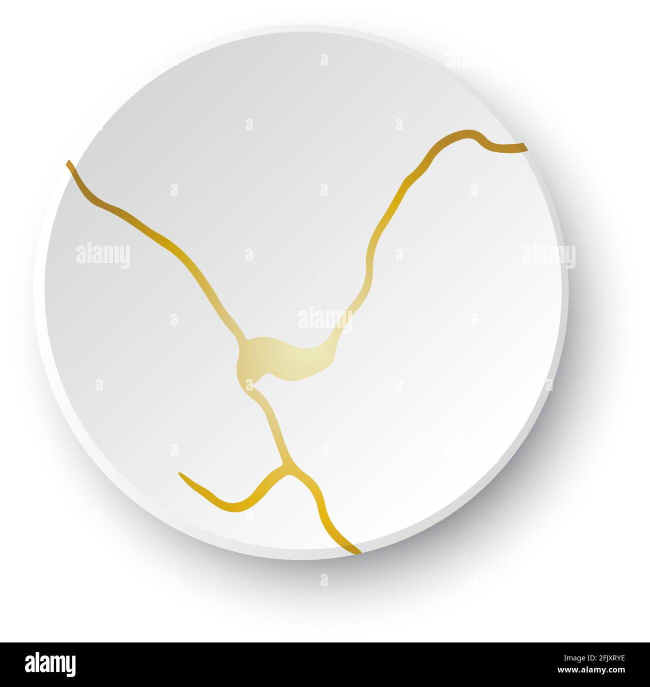 Gold Kintsugi crack. Broken and crack effect, craquelure and damaged texture. Vector illustrations can be used for kintsugi decorations, wall arts Stock Vector