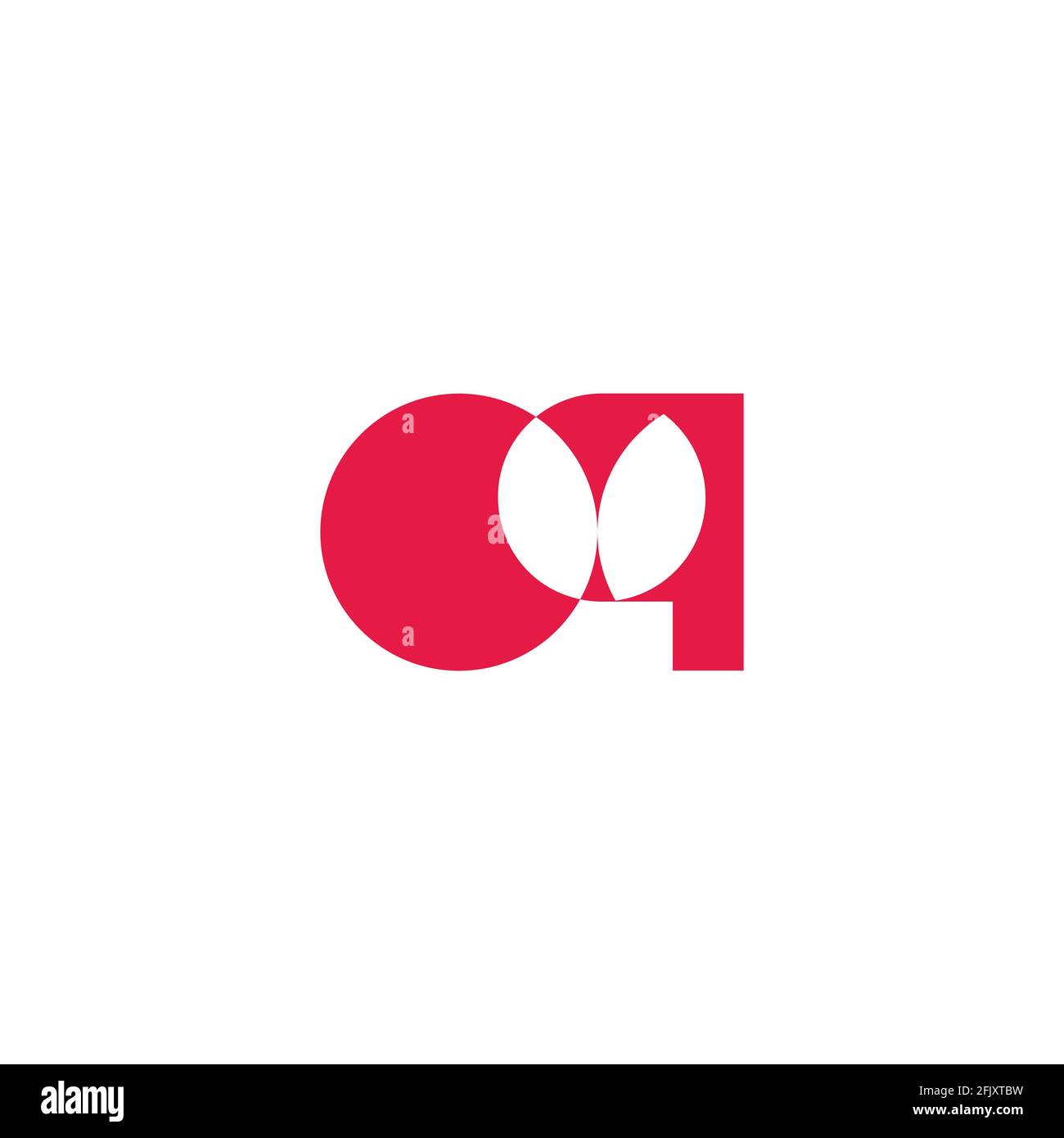 letter oq simple abstract linked geometric logo vector Stock Vector