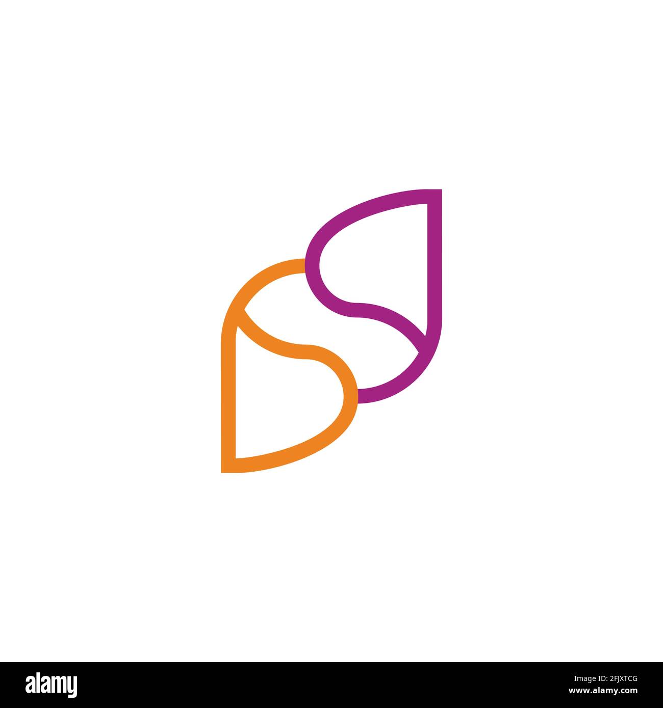 abstract letter bd circle colorful geometric linear logo vector Stock Vector
