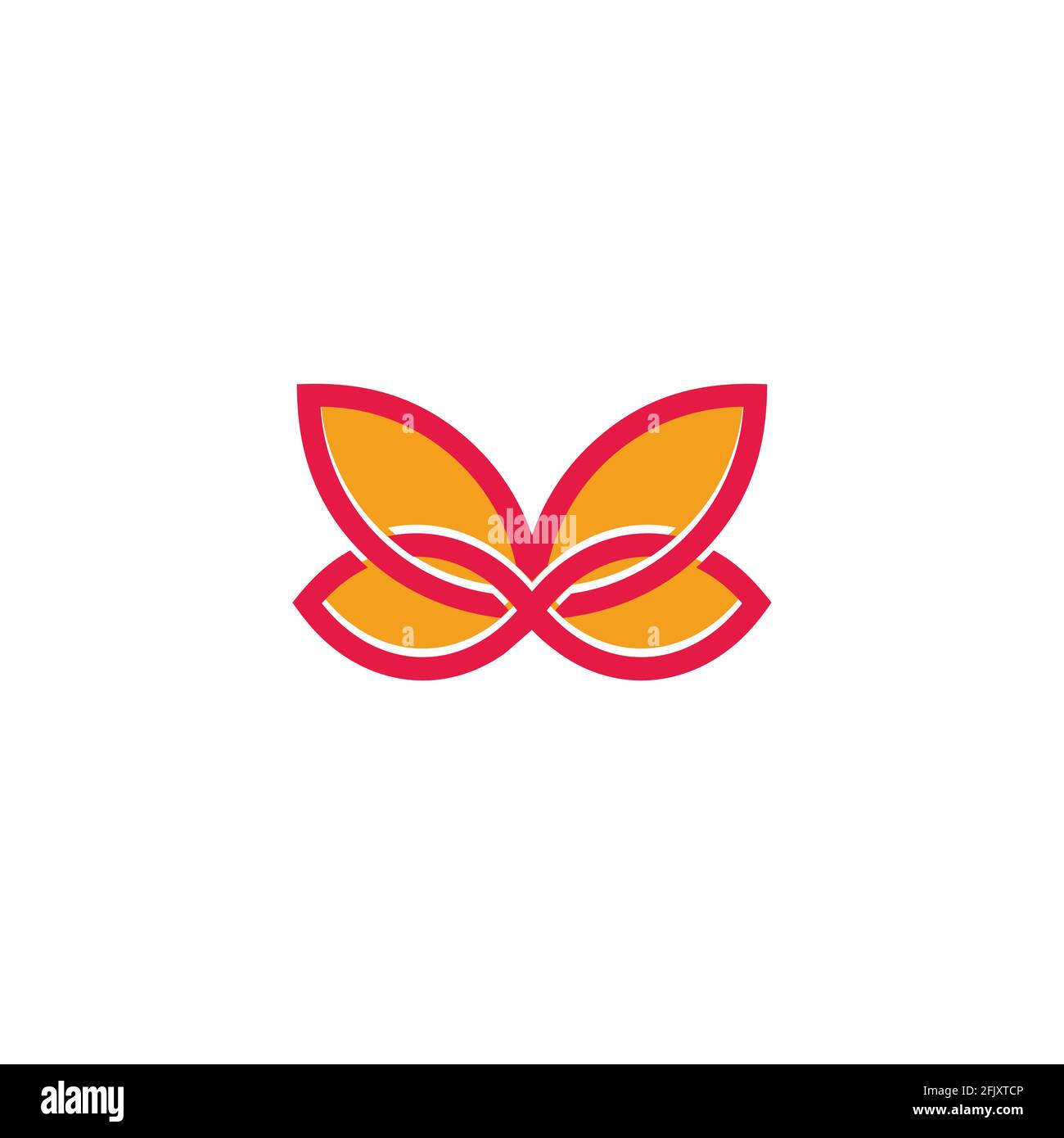 abstract butterfly simple geometric line flat 3d line logo vector Stock Vector