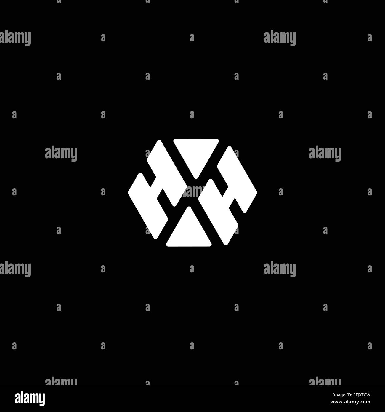 letter hh simple triangles geometric simple logo vector Stock Vector