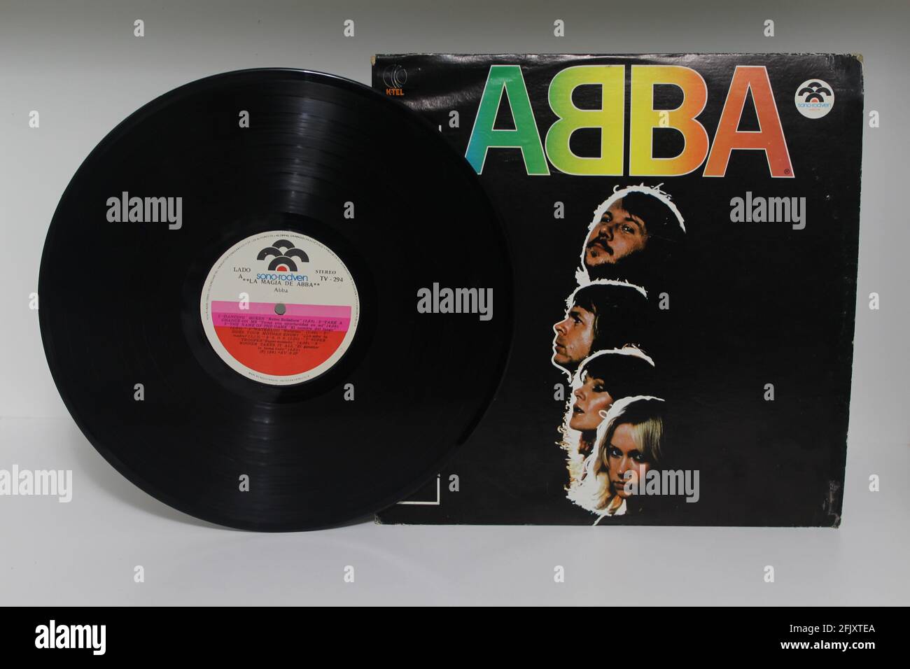 The magic of ABBA music album on vinyl record LP disc. Swedish pop group. Stock Photo