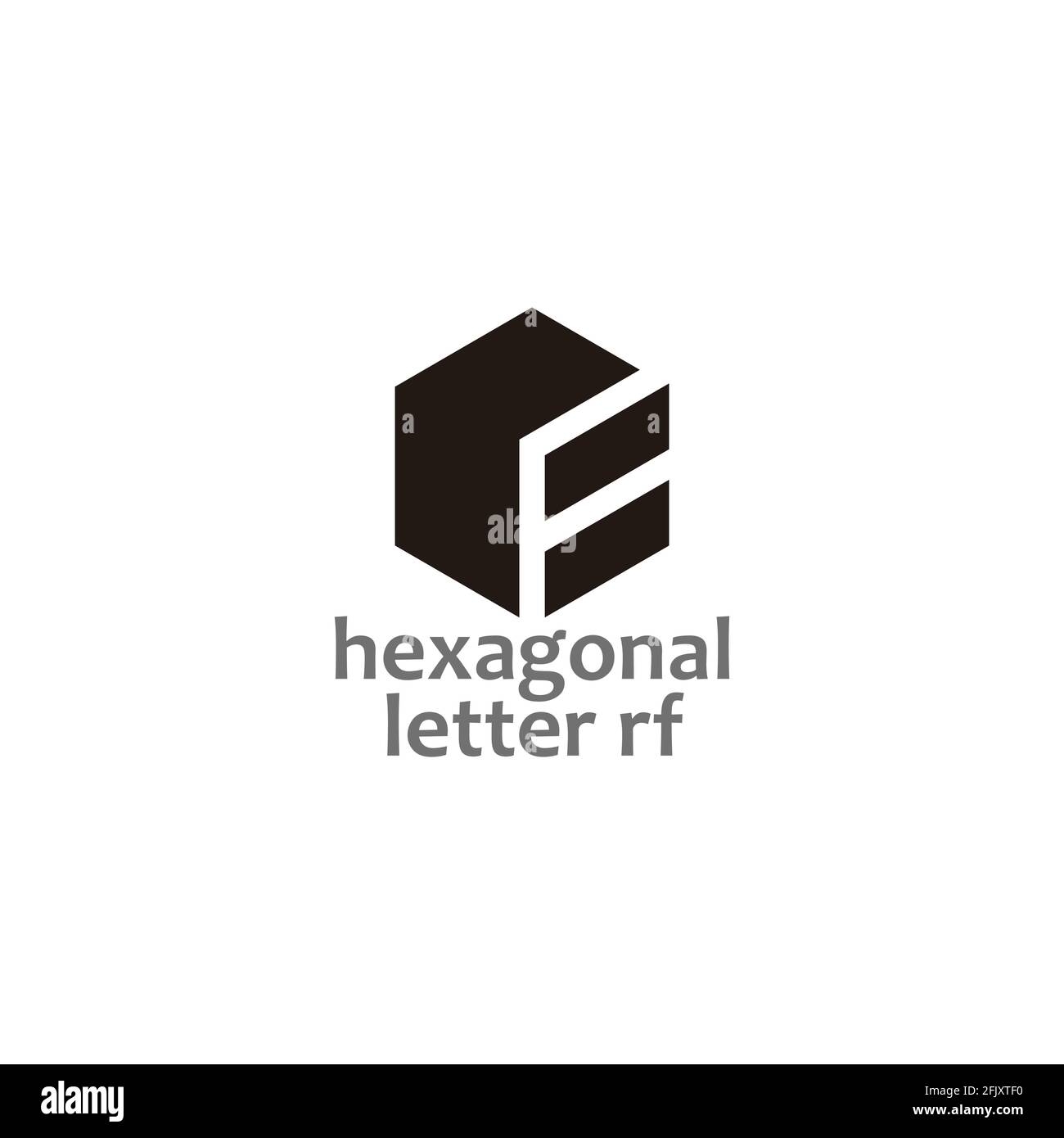letter rf hexagonal simple geometric logo vector Stock Vector