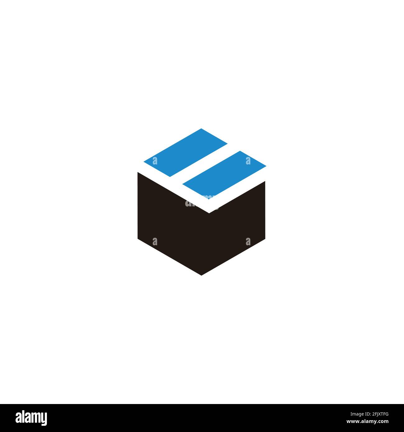 abstract number 8 square hexagonal box symbol logo vector Stock Vector