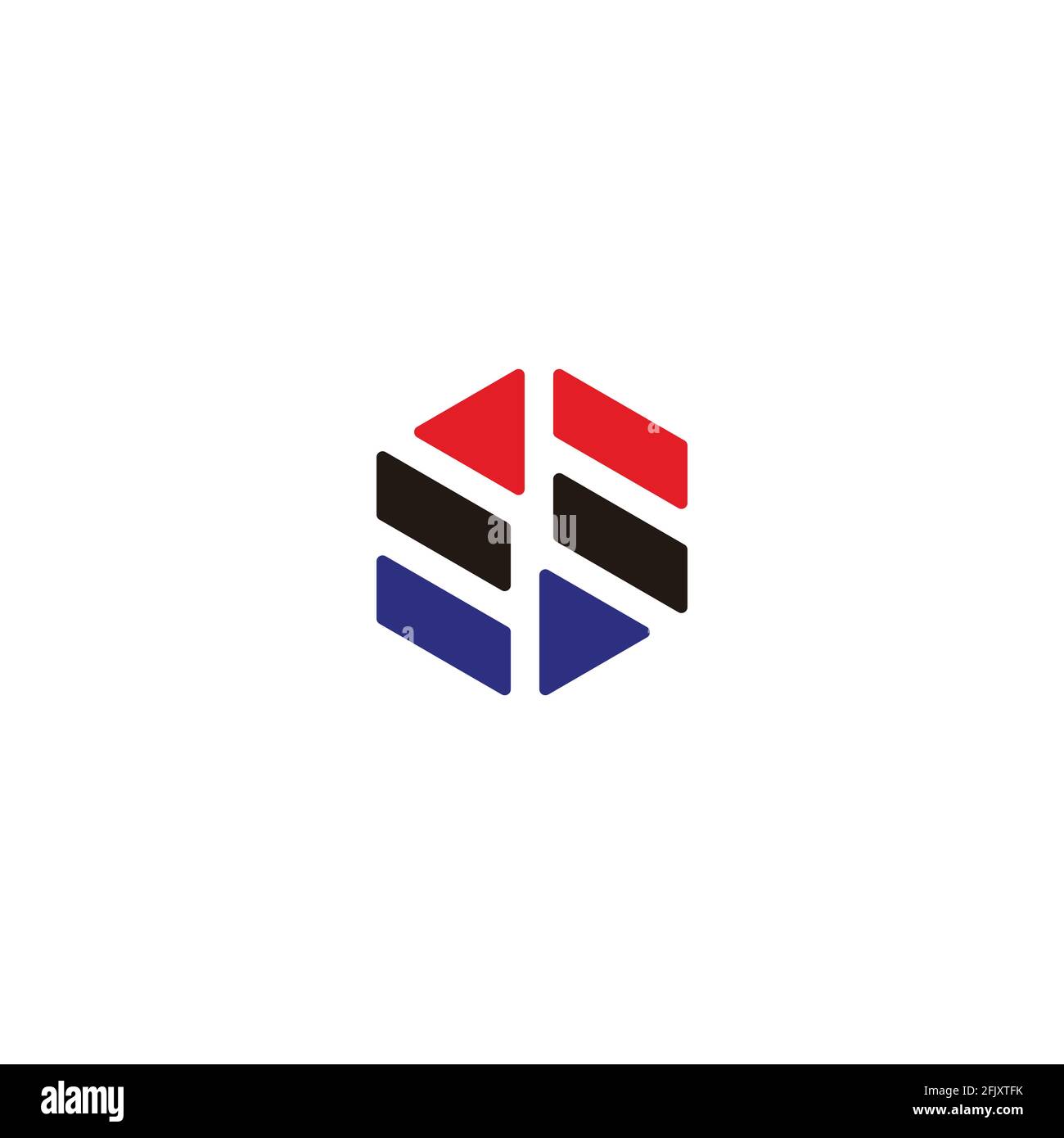 abstract letter s hexagonal geometric colorful logo vector Stock Vector