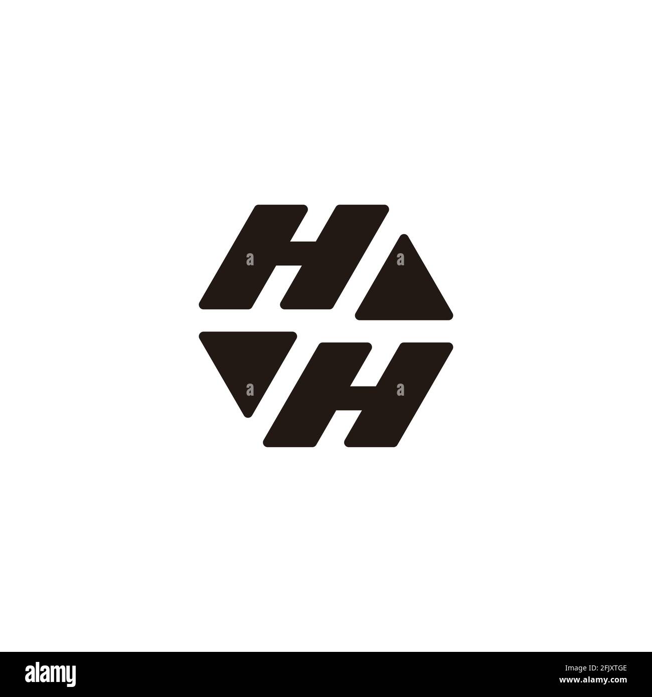 letter h street road symbol geometric hexagonal logo vector Stock