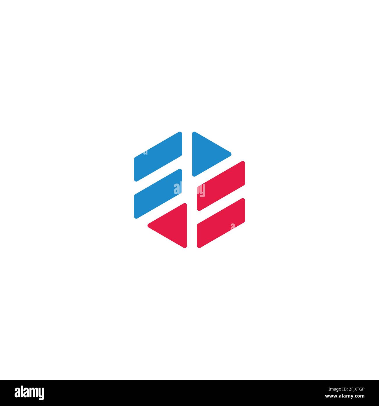 opposite arrows exchange symbol geometric hexagonal vector Stock Vector