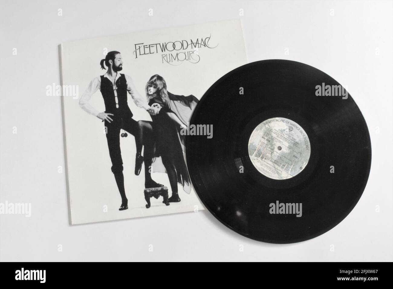 Folk rock singers, Fleetwood Mac, music album on vinyl record LP disc. Titled Rumors. Warner Brothers Records. Stock Photo