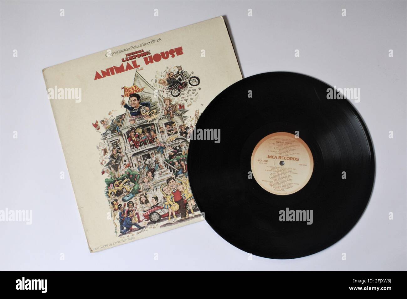 National Lampoon's Animal House Original Motion Picture Soundtrack music album on vinyl record LP disc. Classic movie. Stock Photo