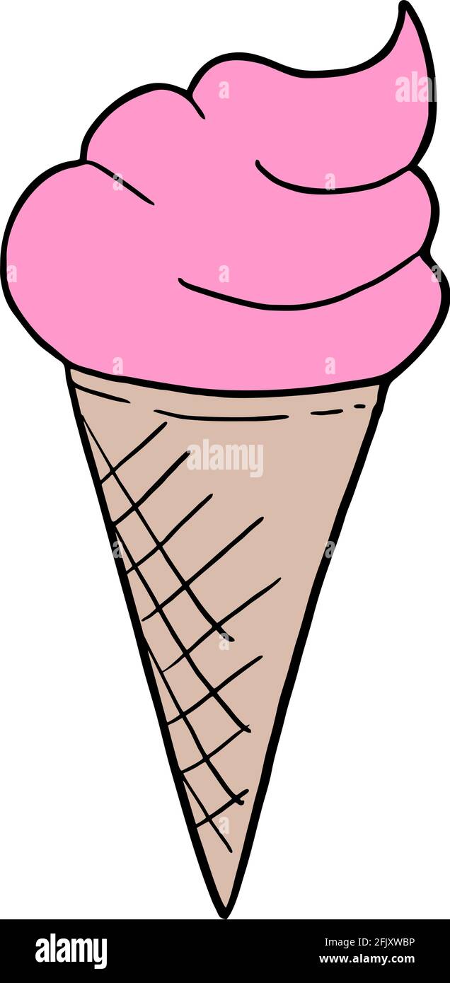 strawberry ice cream illustration Stock Vector Image & Art - Alamy