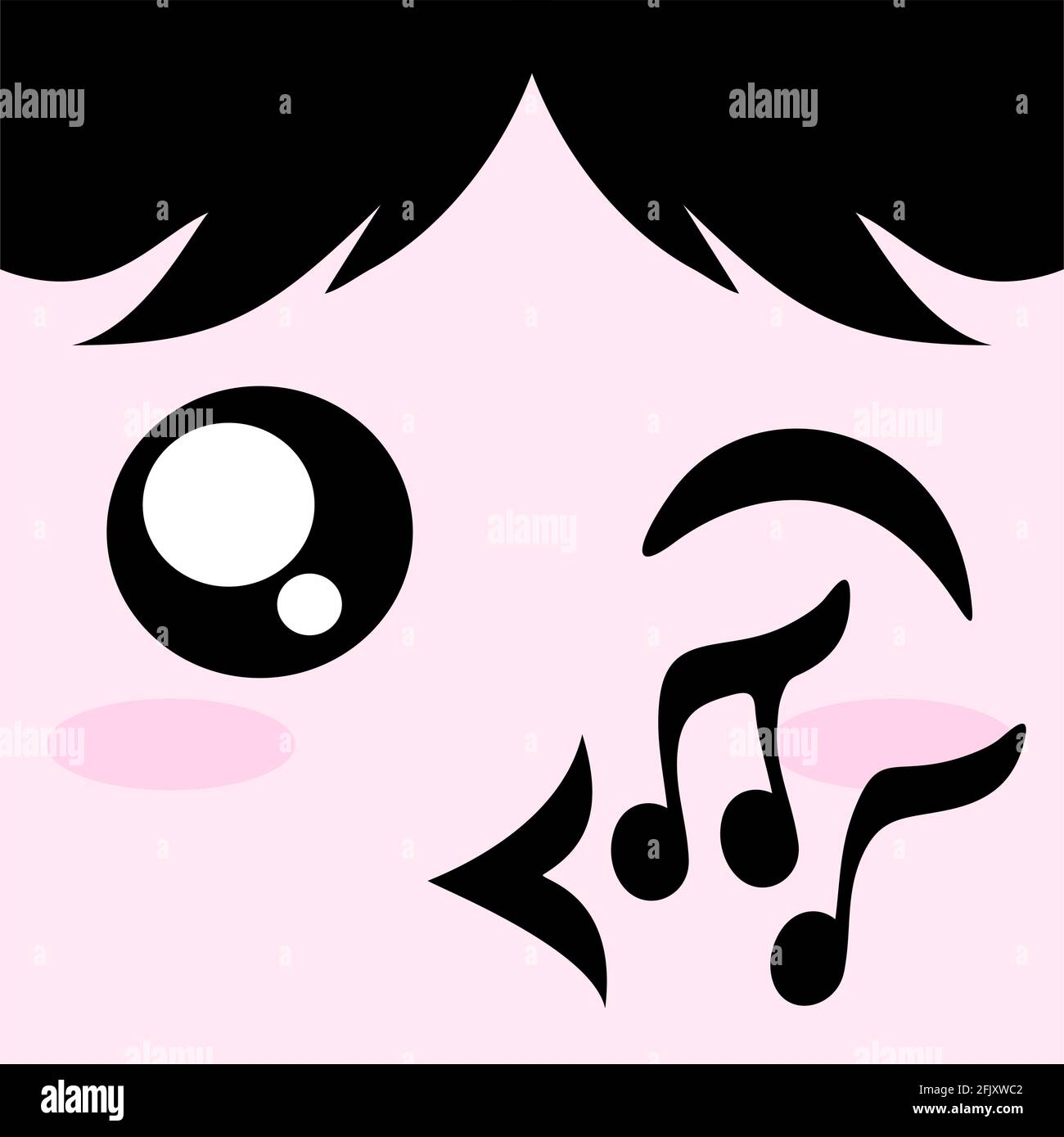 Whistling face Stock Vector