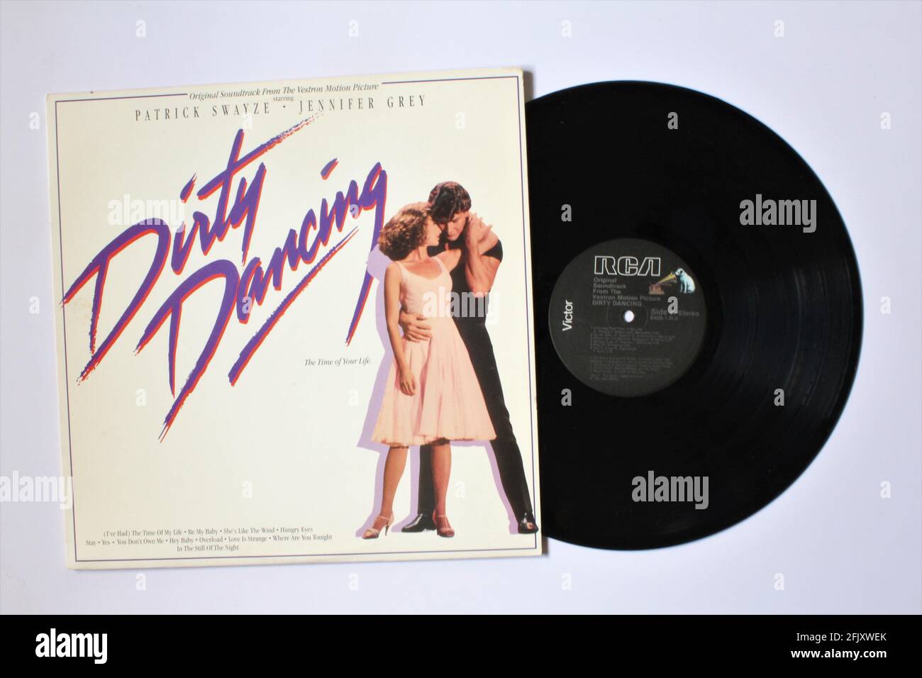 Dirty Dancing: Original Soundtrack from the Vestron Motion Picture. Music album on vinyl record LP disc. Stock Photo
