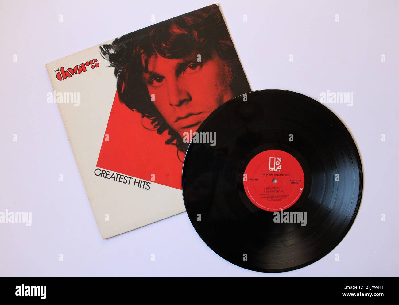 Rock band, The Doors music album on vinyl record LP disc. Self Titled: The Doors Greatest Hits Stock Photo